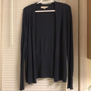 Charcoal gray/blue open cardigan